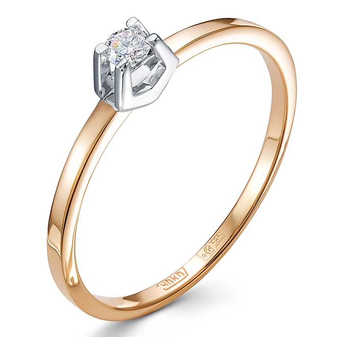 Кольцо, золото, бриллиант, 1-11-1125-101
